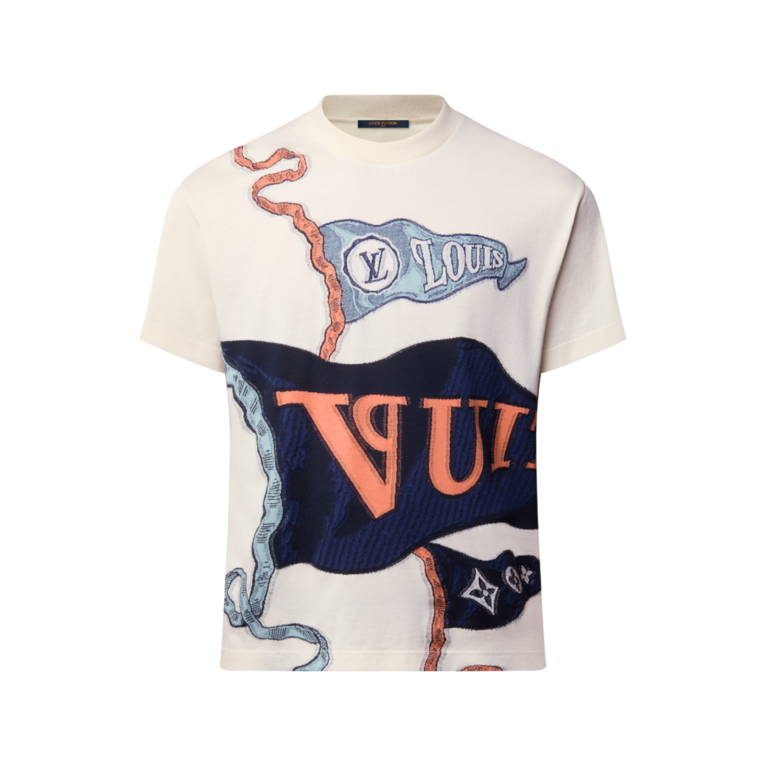 Louis Vuitton チェーンワッペン付き ロゴTシャツ グローバルロゴ Intarsia Graphic T-Shirt - Ready-to-Wear | LOUIS VUITTON